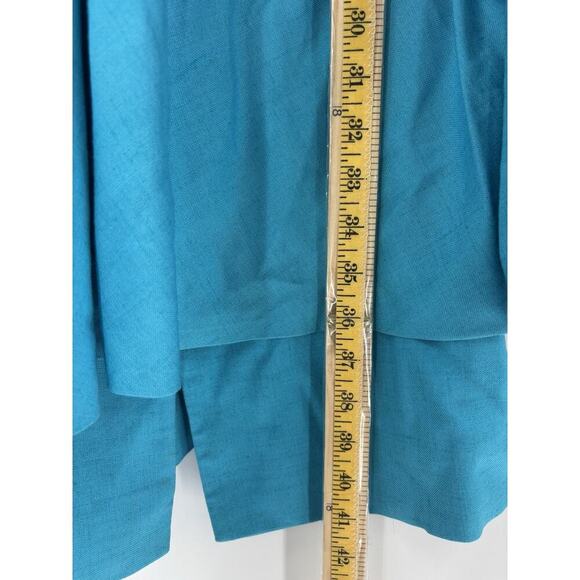 Christian Dior Vintage 90s Skirt Jacket Set Womens 10 Blue Rhinestone Button - Picture 16 of 16